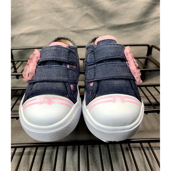 Disney Young Girls Minnie Mouse Blue/White/Pink Strapped Sneakers Sz 6C - Picture 4 of 10